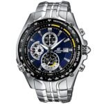 Casio Edifice Chronograph Watch for Men Blue Dial with Silver Stainless steel Strap EF-543D-2AV