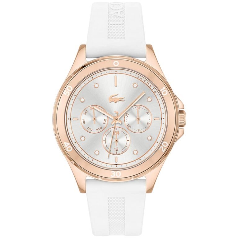 Lacoste Multi Dial Quartz Watch for Women with White Silicone Strap - 2001244, White, Bracelet