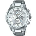 Casio Edifice Chronograph Watch for Men Silver Dial with Silver Stainless steel Strap EFR-303D-7AV