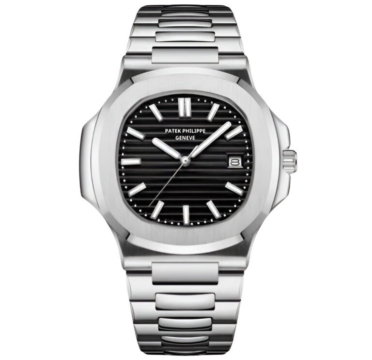 Patek Philippe Nautilus – Black Dial – Silver Stainless Steel Bracelet – Japanese Automatic