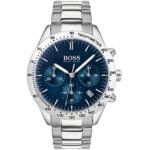 Hugo Boss Talent Chronograph Blue Dial Silver Steel Strap Watch for Men - 1513582