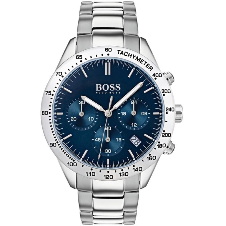 Hugo Boss Talent Chronograph Blue Dial Silver Steel Strap Watch for Men - 1513582