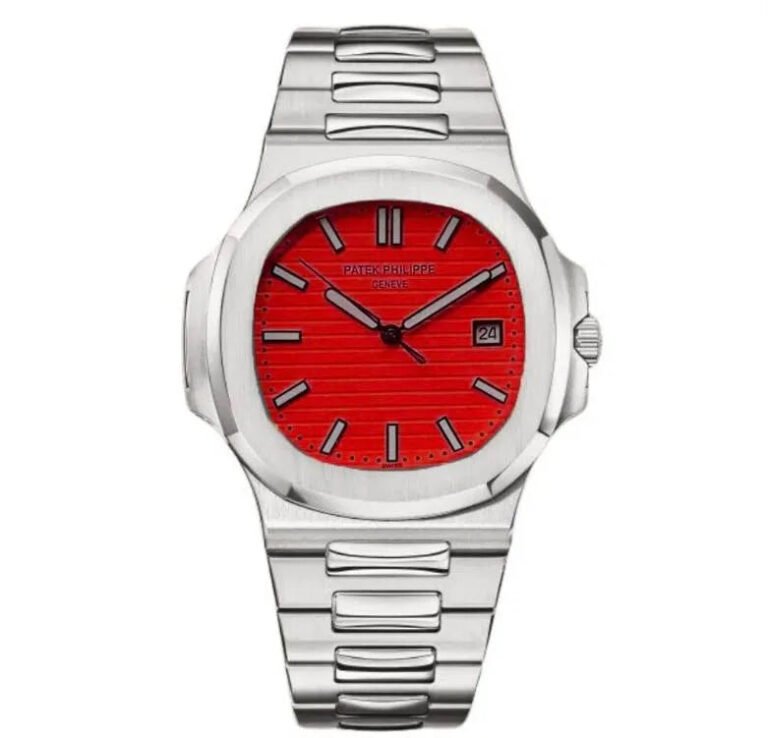 Patek Philippe Nautilus With Japanese Working Red Dial Mens Watch