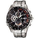 Casio Edifice Chronograph Watch for Men Black Dial with Silver Stainless steel Strap EF-543D-1AV