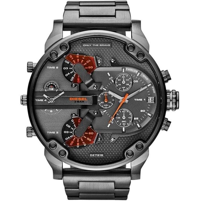 Diesel Mr Daddy 2.0 Chronograph Grey Dial Grey Steel Strap Watch For Men - DZ7315