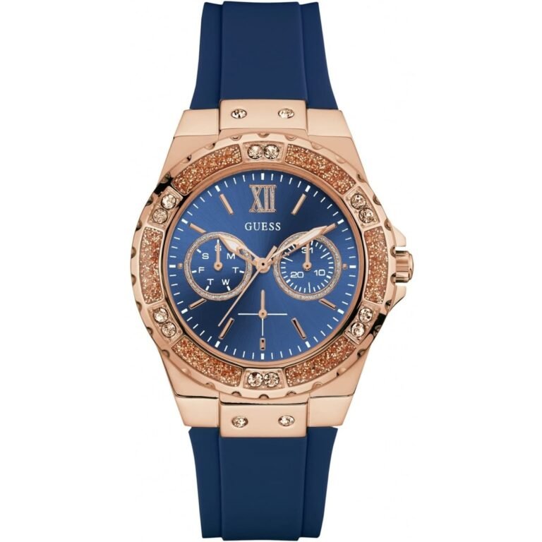 Guess Limelight Blue Dial Blue Silicone Strap Watch For Women - W1053L1