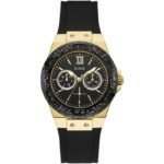 Guess Black Dial Black Rubber Strap Watch For Women - W1053L7