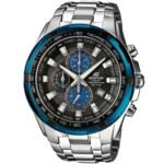 Casio Edifice Chronograph Watch for Men Black Dial with Silver Stainless steel Strap EF-539D-1A2V