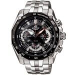 Casio Edifice Chronograph Watch for Men Black Dial with Silver Stainless steel Strap EF-550D-1AV