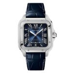 Cartier Santos Men's leather strap Blue Dial 40mm