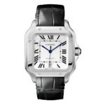Cartier Santos Men's leather strap White Dial 40mm