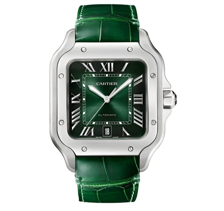 Cartier Santos Men's leather strap Green Dial 40mm
