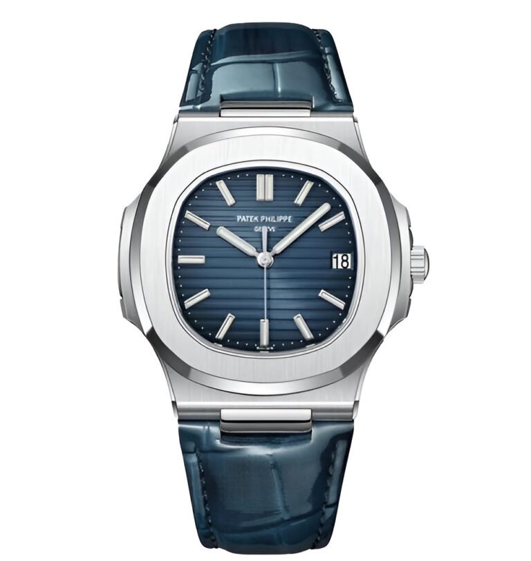 Patek Philippe Leather Nautilus For Men 5711/1A - Navy Dial