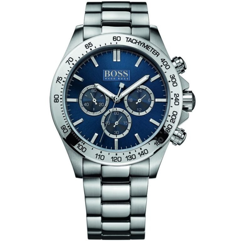 Hugo Boss Ikon Chronograph Blue Dial Silver Steel Strap Watch for Men - 1512963