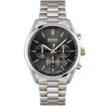 Hugo Boss Champion Chronograph Black Dial Two Tone Steel Strap Watch for Men - 1513819