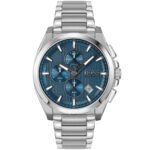 Hugo Boss Grandmaster Chronograph Blue Dial Silver Steel Strap Watch for Men - 1513884