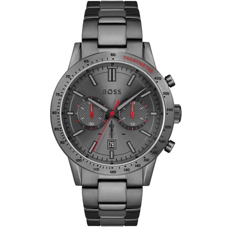 Hugo Boss Allure Chronograph Grey Dial Grey Steel Strap Watch for Men - 1513924