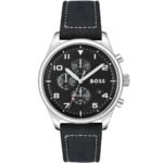 Hugo Boss Chronograph Quartz Watch for Men with Black Leather Strap - 1513987