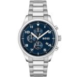 Hugo Boss View Chronograph Blue Dial Silver Steel Strap Watch For Men - 1513989