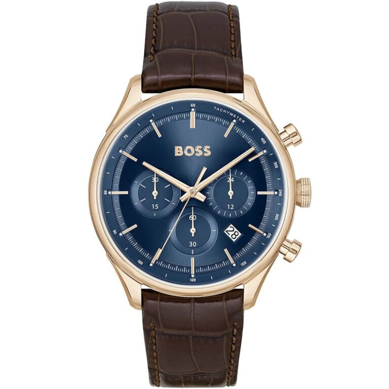 Men's wristwatch with leather strap from Hugo Boss with quartz technology - 1514050