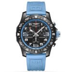 Breitling Endurance Pro Black Dial Light Blue Rubber Strap Watch for Men - X82310281B1S1