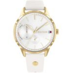 Tommy Hilfiger Brooklyn Quartz White Dial White Leather Strap Watch for Women - 1782018