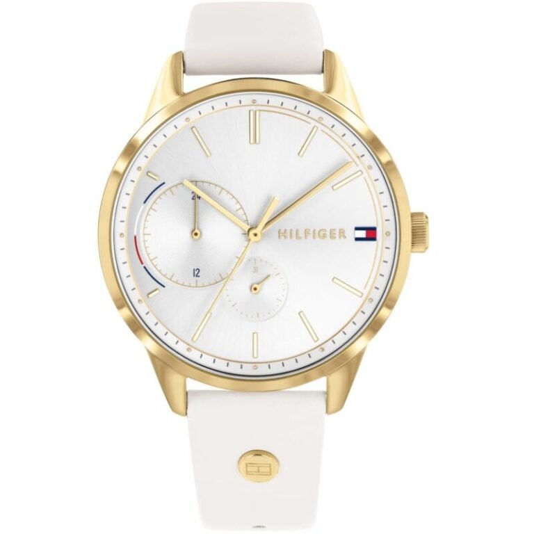 Tommy Hilfiger Brooklyn Quartz White Dial White Leather Strap Watch for Women - 1782018