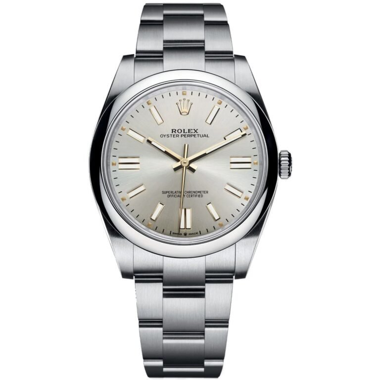 Rolex Oyster Perpetual Domed Bezel Silver Dial Automatic size 41mm