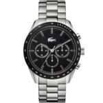 Lacoste Men's Boston Quartz Watch with Stainless Steel Strap, Silver, 20 (Model: 2011079), Silver, Quartz Watch,Chronograph