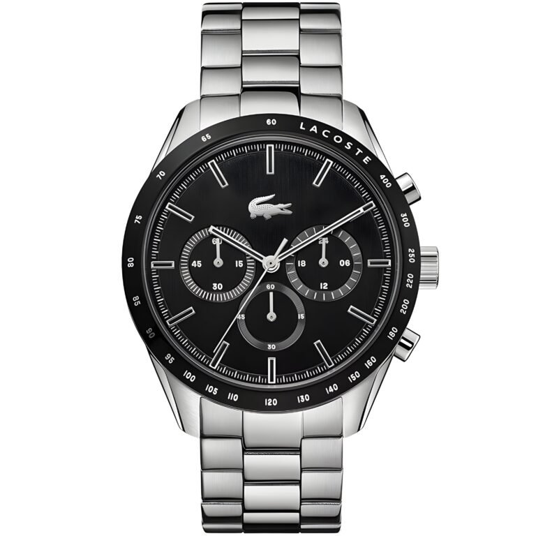 Lacoste Men's Boston Quartz Watch with Stainless Steel Strap, Silver, 20 (Model: 2011079), Silver, Quartz Watch,Chronograph