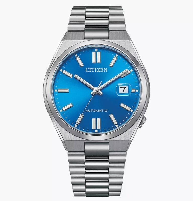 Tsuyosa Stainless Steel Analog Blue Dial Silver Strap Men's Watch - NJ0158-89L