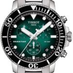 Tissot Seastar 1000 Chronograph Green Dial Silver Steel Strap Watch For Men - T120.417.11.091.01