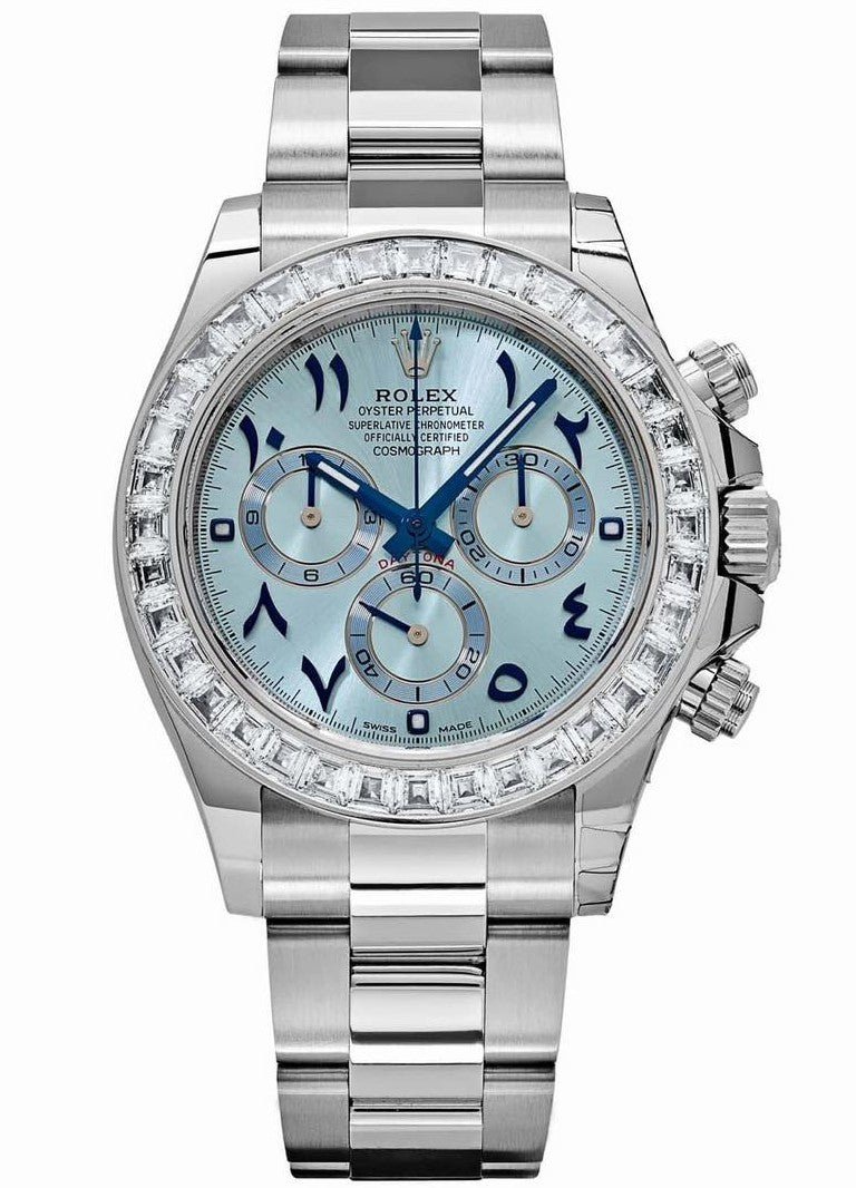 Rolex Daytona - Platinum Arabic Dial - Diamond Bezel Automatic size 43mm