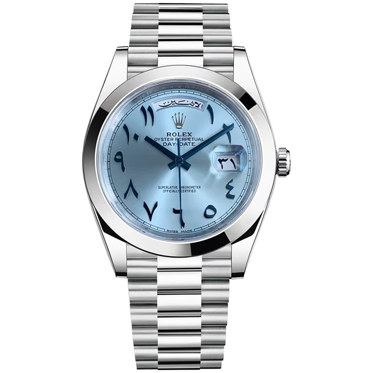 Rolex Oyster Day Date Arabic Dial Ice Blue Men's Watch Automatic Size 38