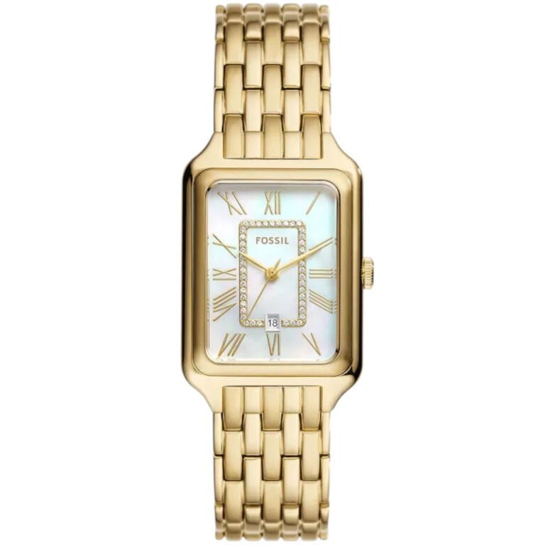 Fossil Raquel Three Hand Mother of Pearl Dial Gold Steel Strap Watch For Women - ES5304