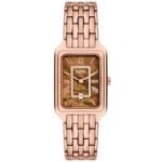 Fossil Raquel Three Hand Date Brown Dial Rose Gold Steel Strap Watch For Women - ES5323