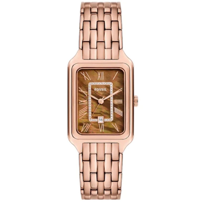 Fossil Raquel Three Hand Date Brown Dial Rose Gold Steel Strap Watch For Women - ES5323