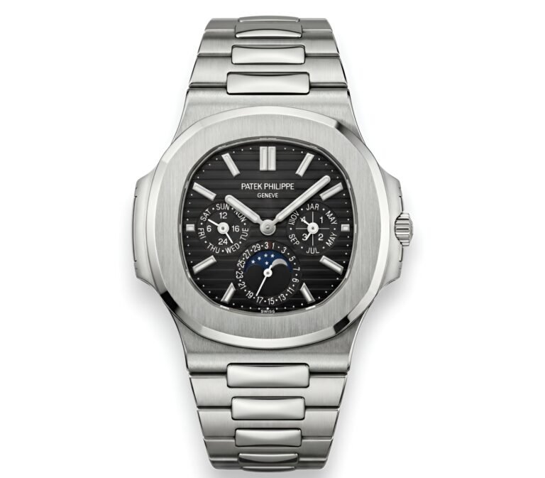 Patek Philippe Nautilus Perpetual Calendar – Black Dial – Japanese Automatic Chronograph – Stainless Steel Bracelet