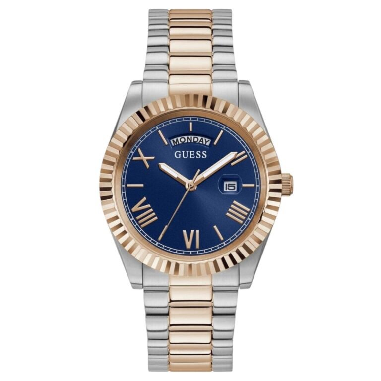 Guess Connoisseur Quartz Blue Dial Two Tone Steel Strap Watch For Men - GW0265G12