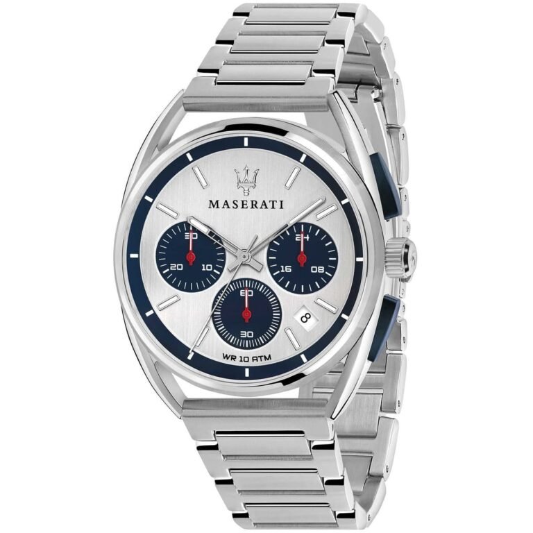 Maserati Trimarano Chronograph Silver Dial Silver Stainless Steel Strap Watch For Men - R8873632001