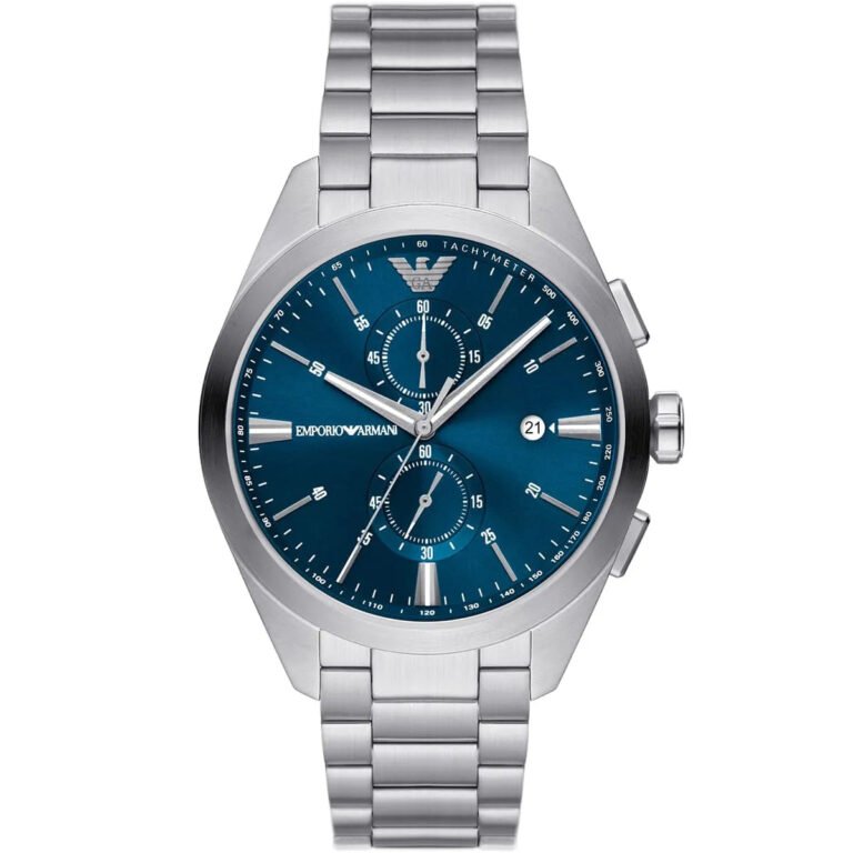 Emporio Armani Claudio Chronograph Blue Dial Silver Steel Strap Watch For Men - AR11541