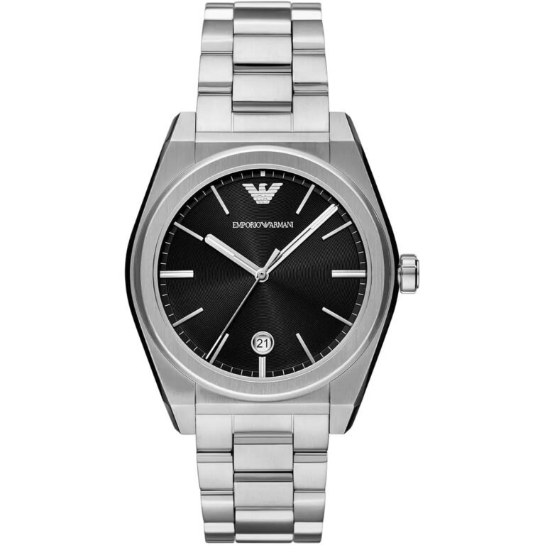 Emporio Armani Frederico Analog Black Dial Silver Steel Strap Watch for Men - AR11622