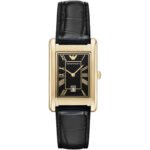 Emporio Armani Gino Black Dial Black Leather Strap Watch for Men - AR11666
