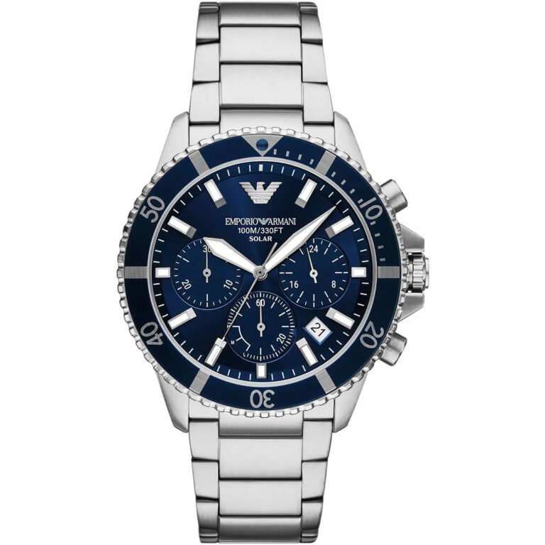 Emporio Armani Men’s Chronograph Watch AR11681 – Blue Dial, Stainless Steel Strap, Quartz Movement