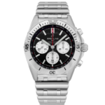 Breitling Chronomat B01 42mm Black Dial Silver Steel Strap Watch for Men - AB0134101B1A1