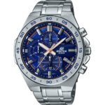 Casio Edifice Chronograph Watch for Men Blue Dial with Silver Stainless steel Strap EFR-564D-2AV