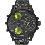Diesel Big Daddy Chronograph Black Dial Black Leather Strap Watch For Men - DZ7311