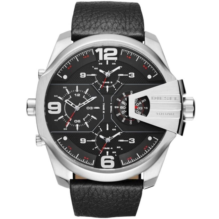 Diesel Men's Leather Chronograph Wrist Watch 3DZ7376