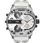 Diesel Men's DZ7401 Mr Daddy 2.0 White Leather and Silicone Watch, Chronograph