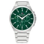Tommy Hilfiger Men's silver balloon watch with Green balloon dial Model 1792088